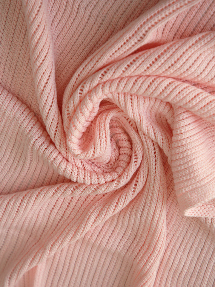 Crocheted Baby Blanket (100% cotton) - Cream/Pink