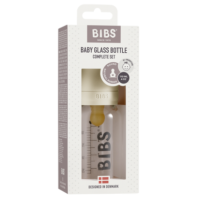 BIBS Beige Glass Feeding Bottle | 110 ml