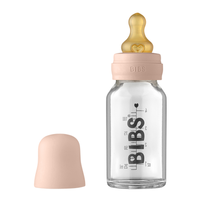 BIBS Pink Glass Feeding Bottle | 110 ml