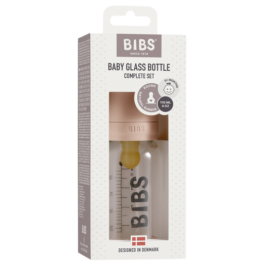 BIBS Pink Glass Feeding Bottle | 110 ml