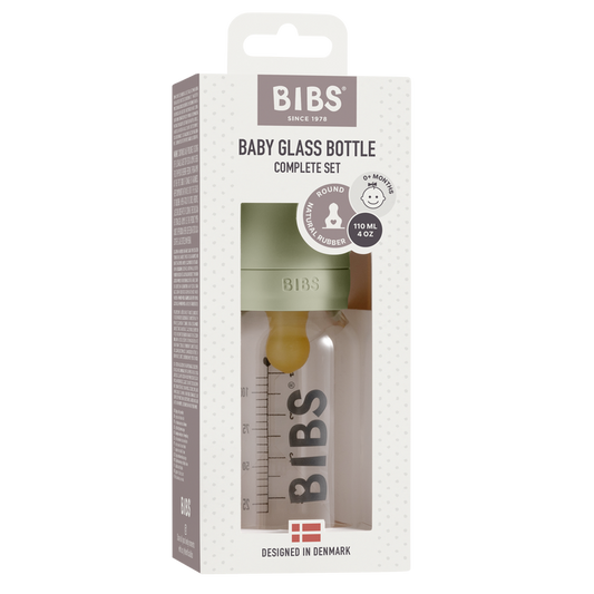 BIBS Green Glass Feeding Bottle | 110 ml