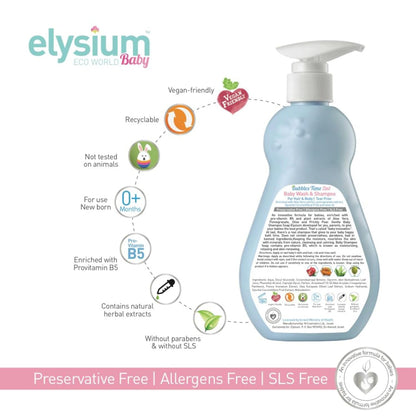 ELYSIUM ECO WORLD Triplette Baby Organic Shampoo and Body Wash, Baby Fabric Spray Freshener and Room Spray and Premium Baby Bottle Cleaner Soap. 13.5 Fl Oz Each